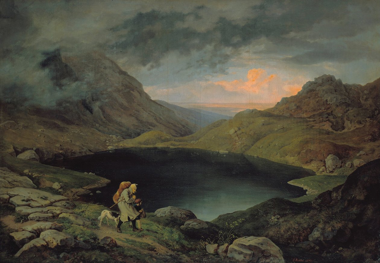 Jezioro w Riesengebirge, 1839 autorstwa Gustav Karl Ludwig Richter