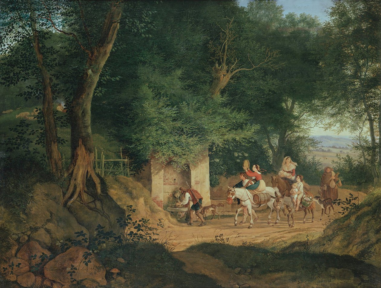 Studnia w lesie w Ariccia, 1831 autorstwa Gustav Karl Ludwig Richter