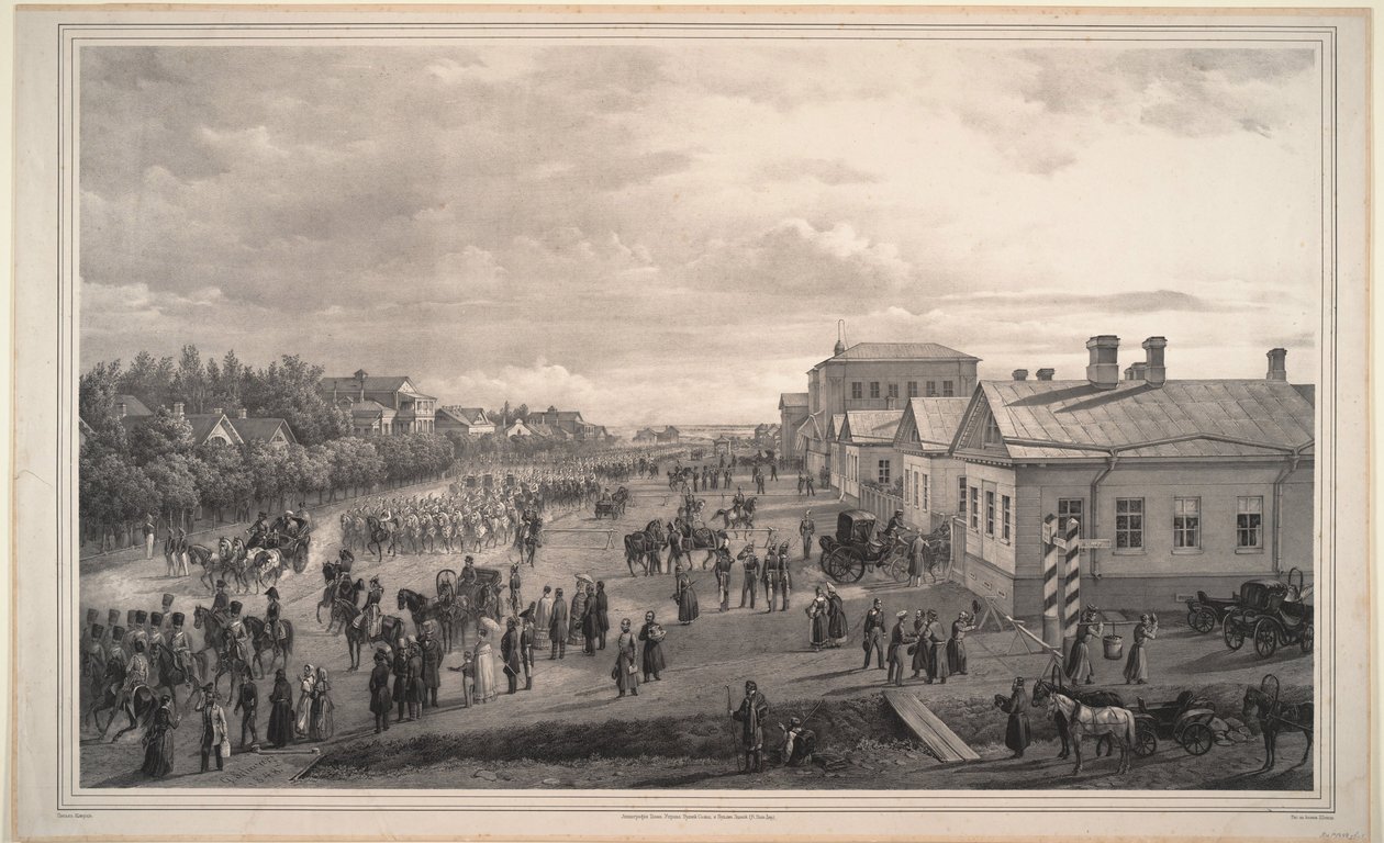 Parada Chevalier Gardes przez Krasnoe Selo, 1848 autorstwa Gustav Schwarz