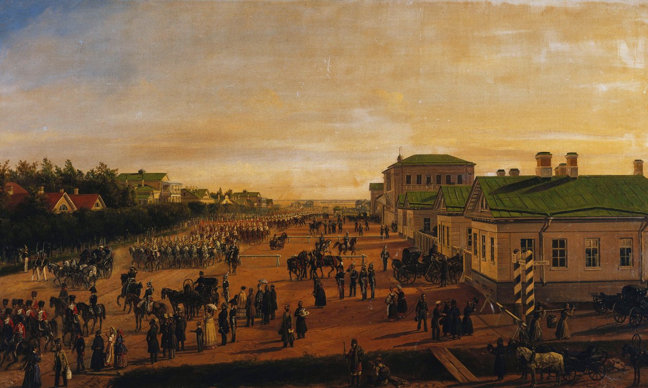 Car Mikołaj powracający z defilady wojskowej w Krasnoe Selo, 1848 autorstwa Gustav Schwarz