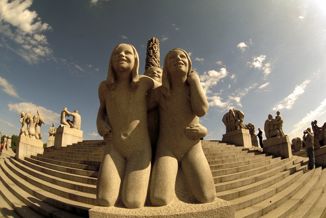 Rzeźba Vigelanda, Frognerparken, Oslo, Norwegia, Europa autorstwa Gustav Vigeland