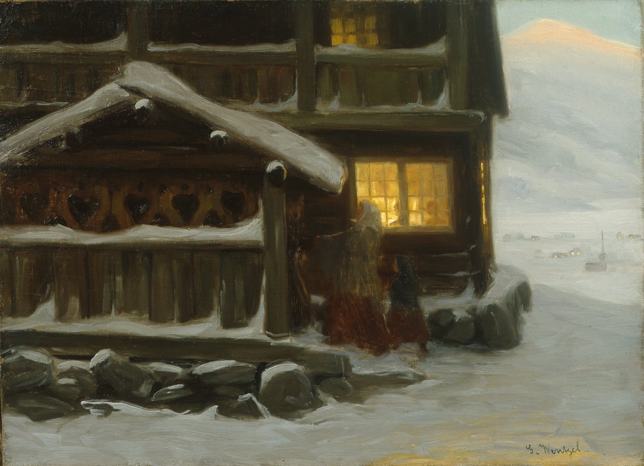 Wigilijni goście (olej na płótnie) autorstwa Gustav Wentzel