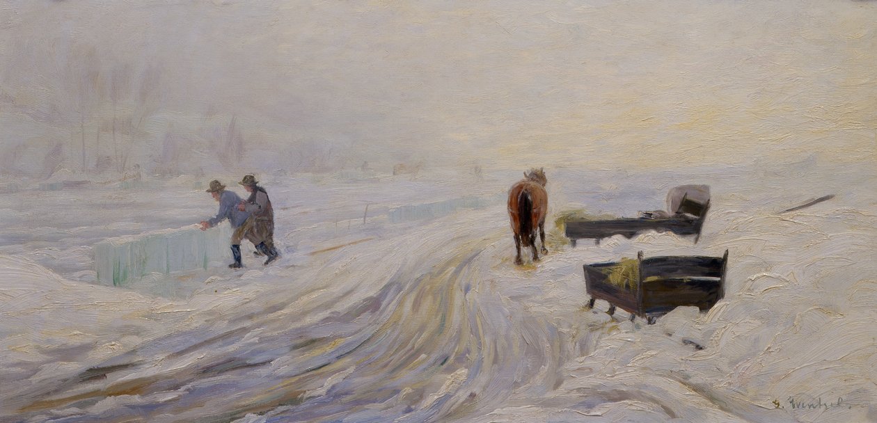 Cięcie lodu na Bondivann autorstwa Gustav Wentzel