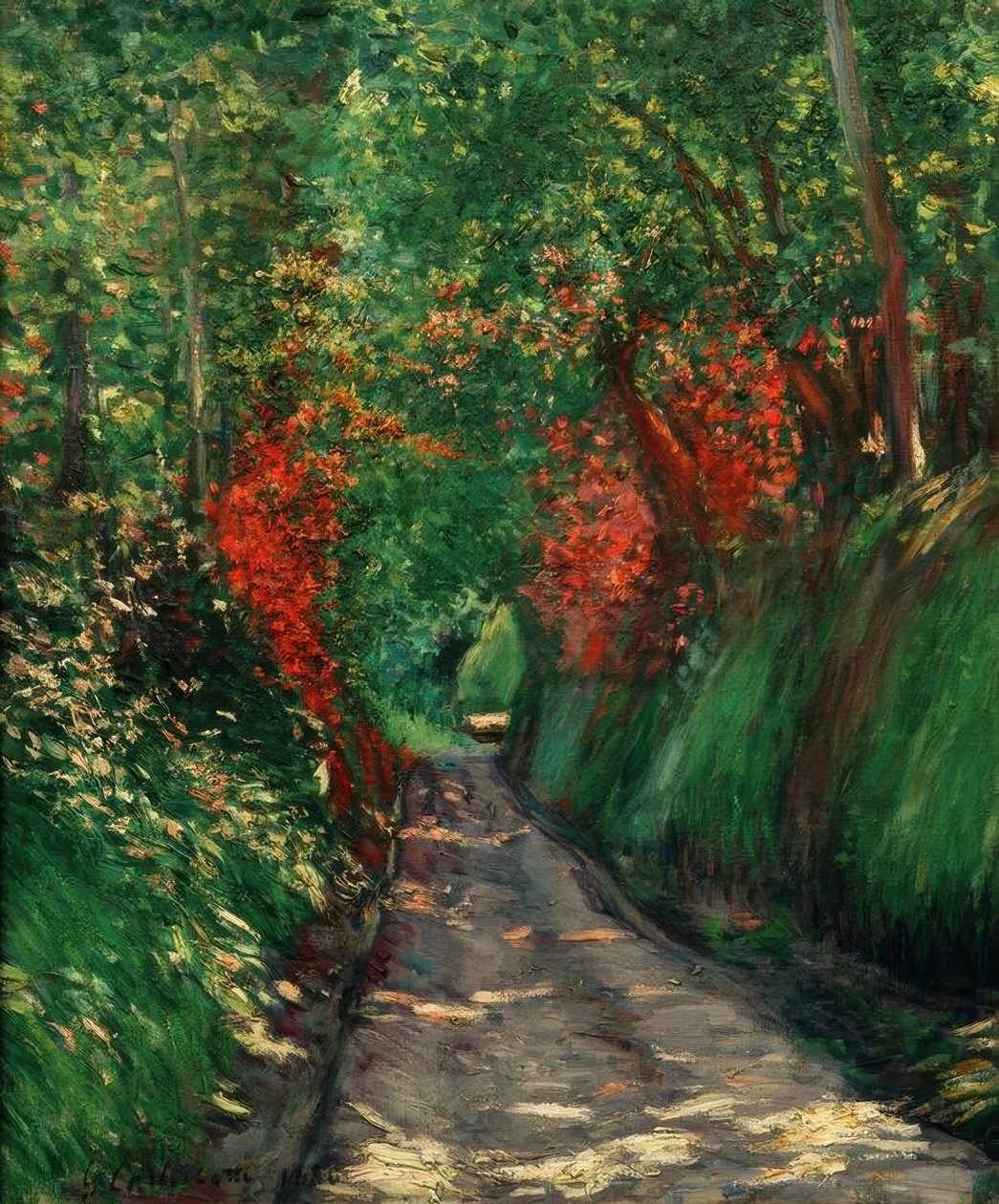 Aleja w lesie autorstwa Gustave Caillebotte