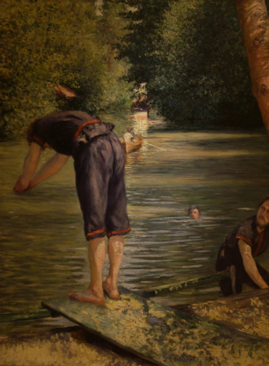 Kąpiących się, brzeg Yerres autorstwa Gustave Caillebotte