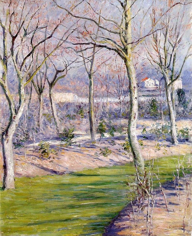 Ogród Petit Gennevilliers zimą autorstwa Gustave Caillebotte