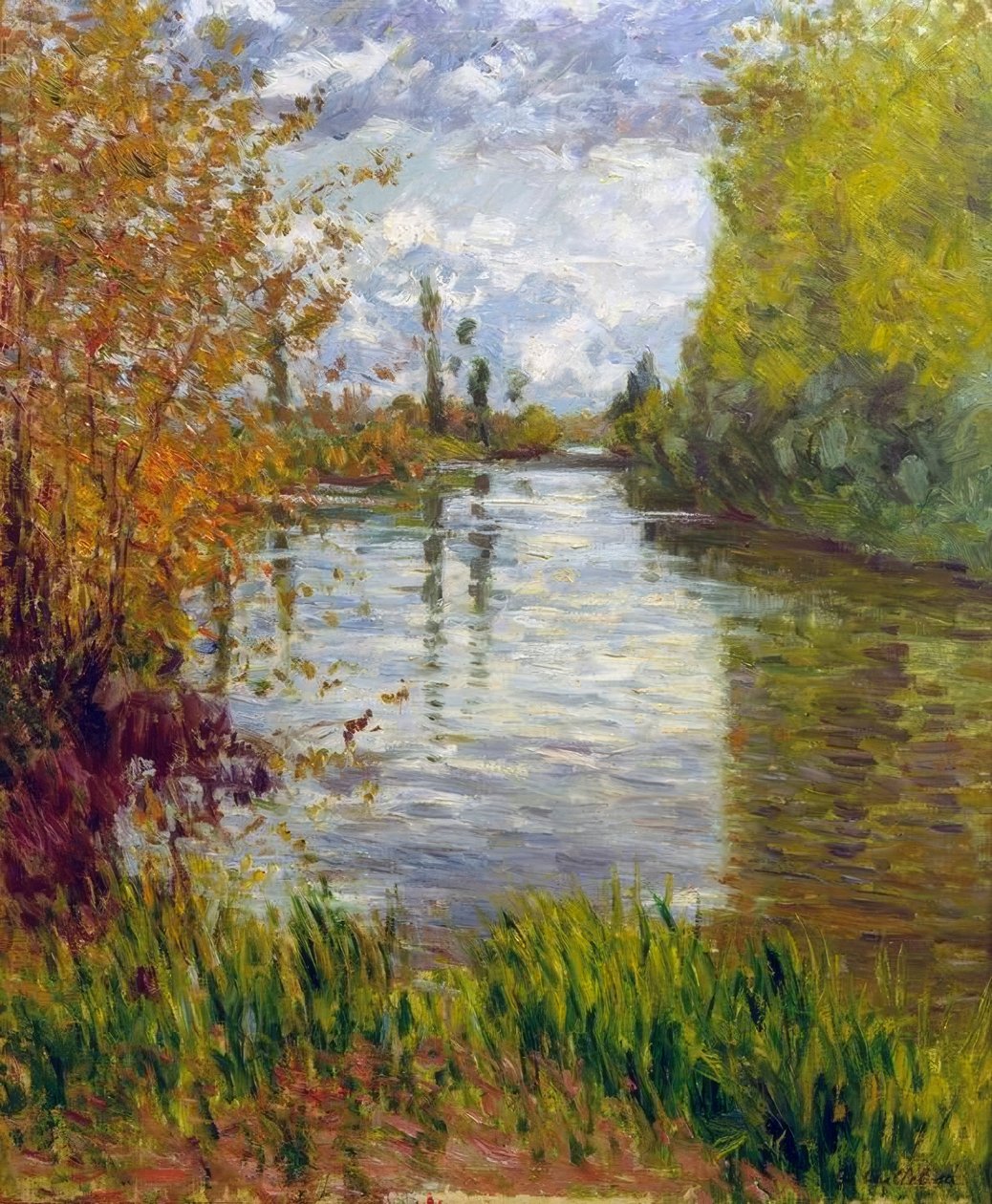 Odnoga Sekwany jesienią autorstwa Gustave Caillebotte