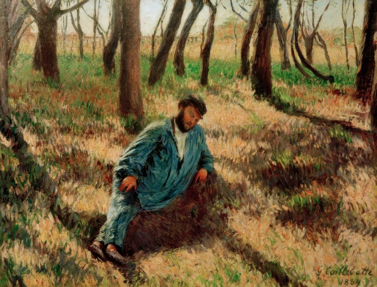 Ojciec Magloire leżący w lesie autorstwa Gustave Caillebotte