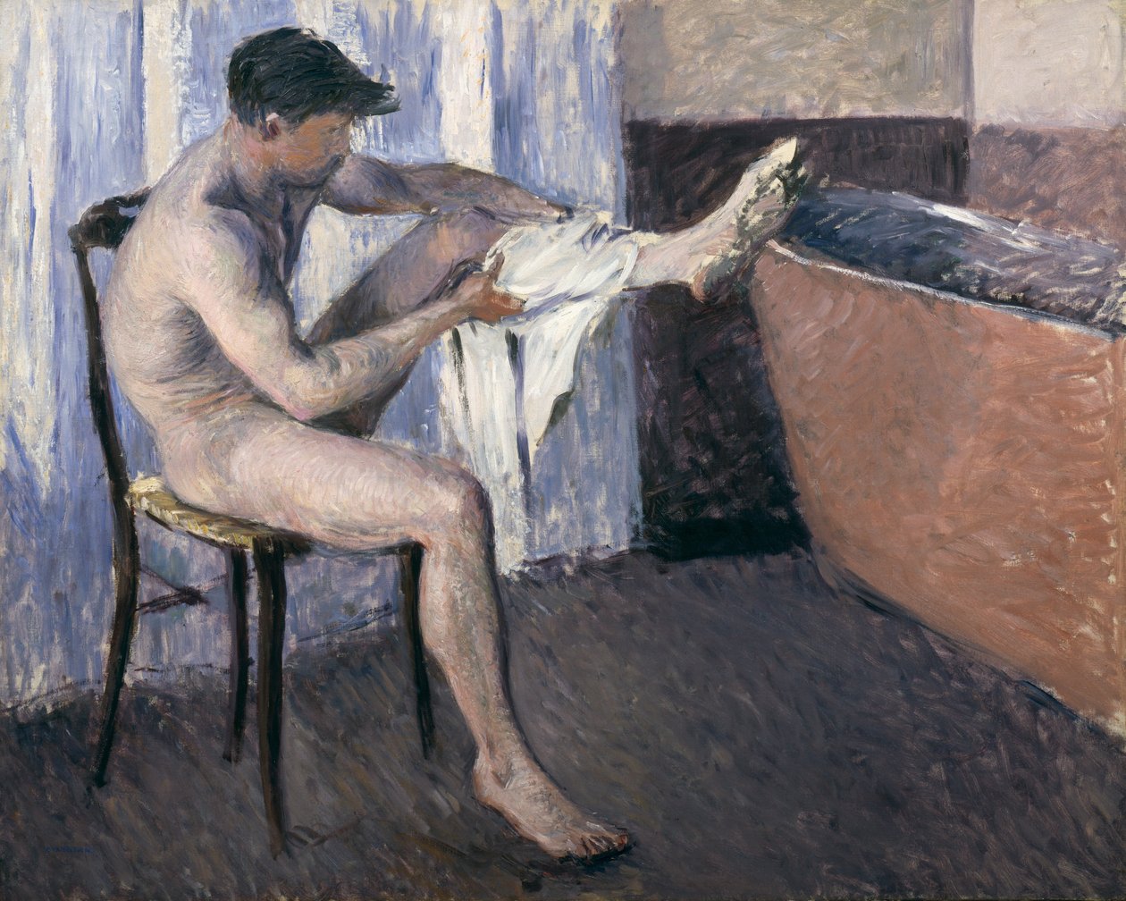 Mężczyzna suszący nogę autorstwa Gustave Caillebotte