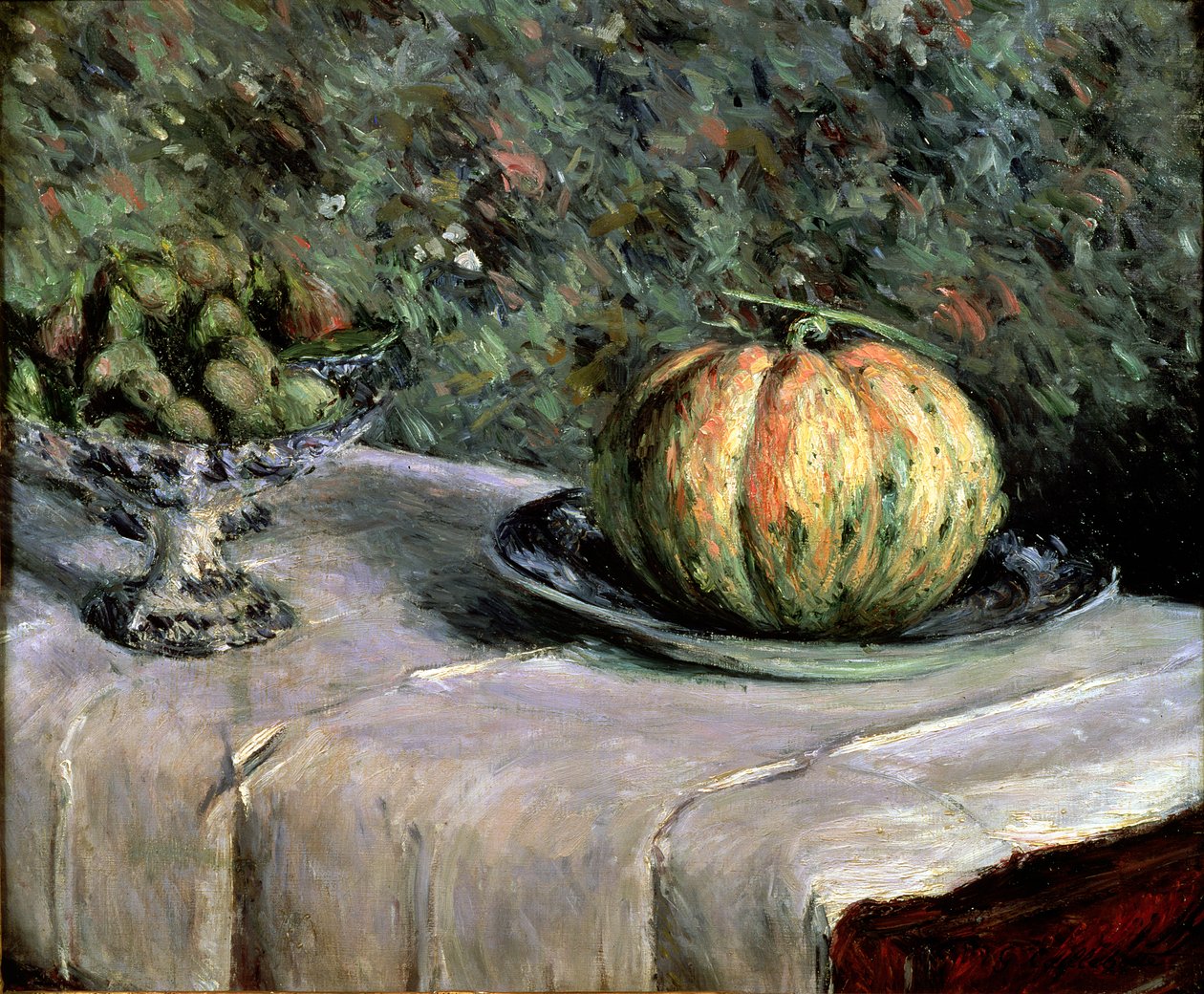 Melon i Miska Owocowa z Figami, 1880-82 autorstwa Gustave Caillebotte