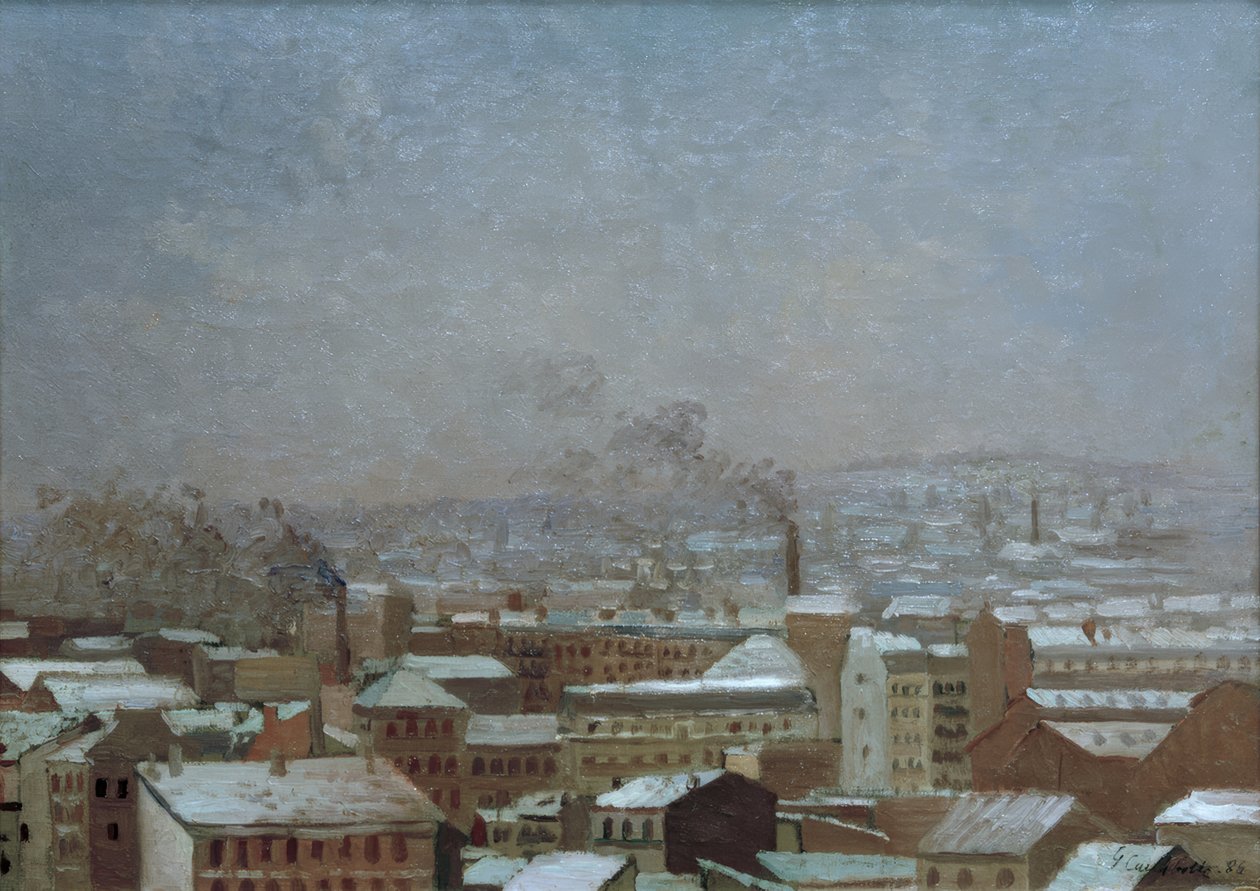 Paryż pod śniegiem autorstwa Gustave Caillebotte