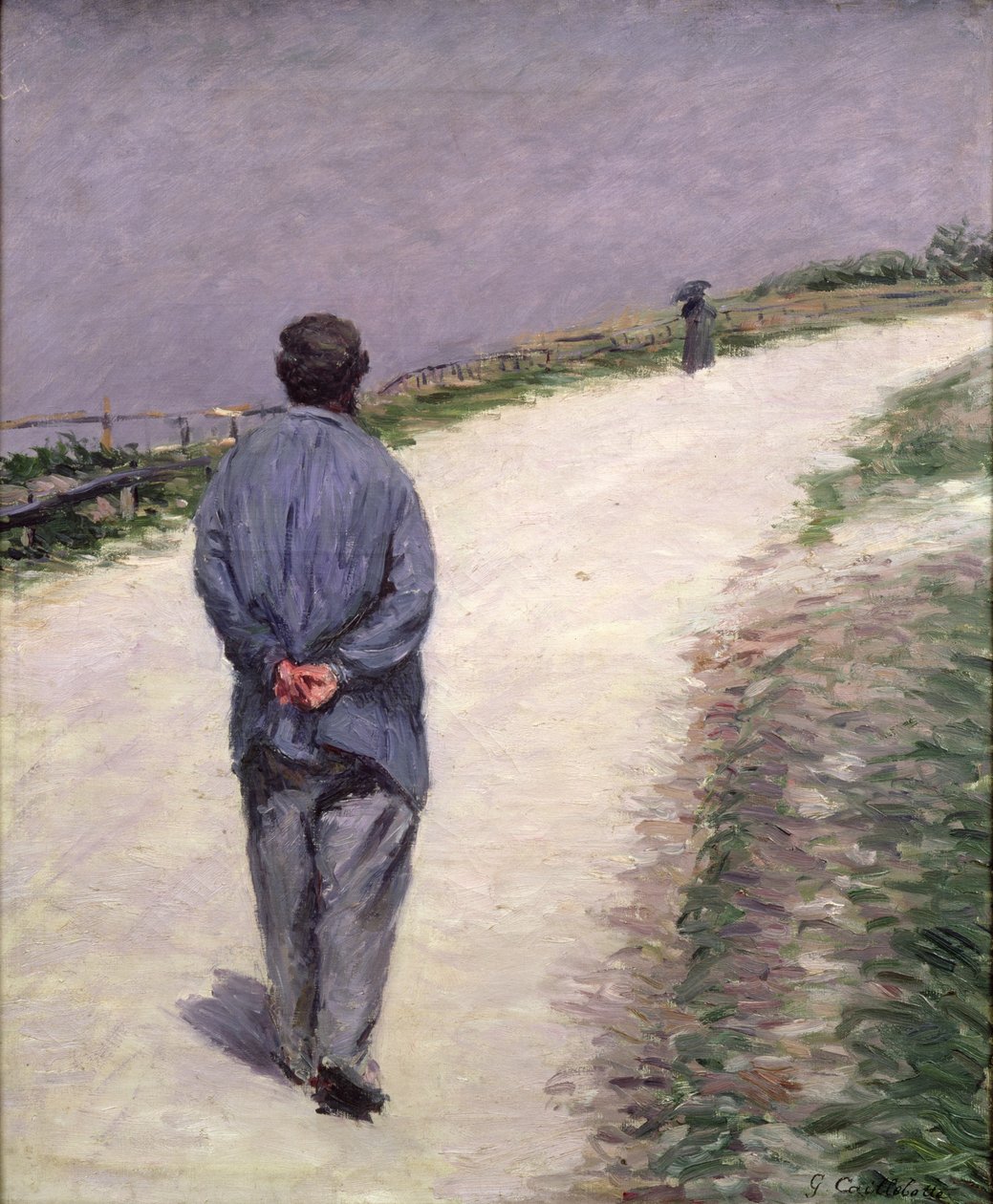 Pere Magloire na drodze do Saint-Clair, Etretat, 1884 autorstwa Gustave Caillebotte