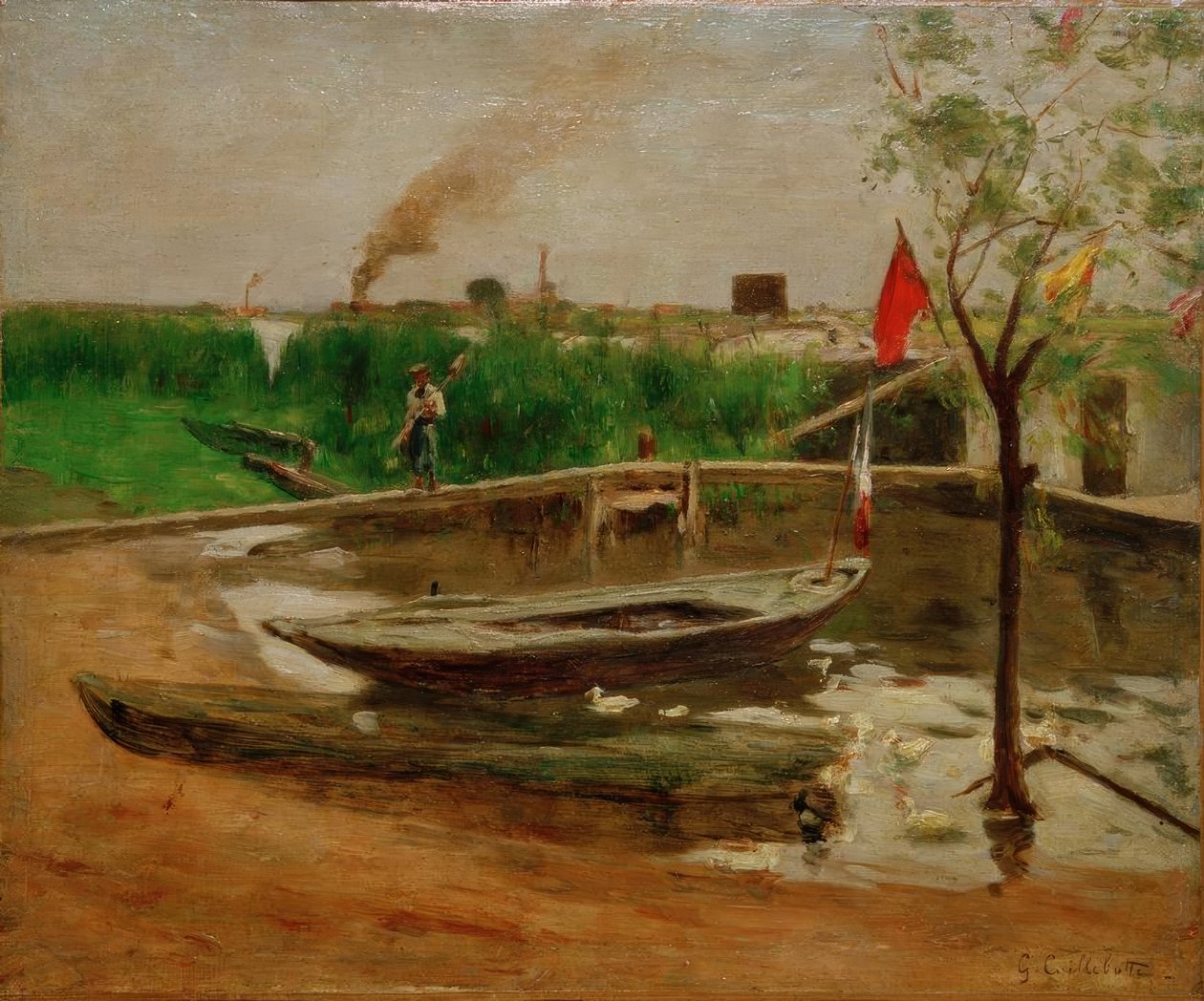 Dostawa łodzi w pobliżu Porte Marly autorstwa Gustave Caillebotte