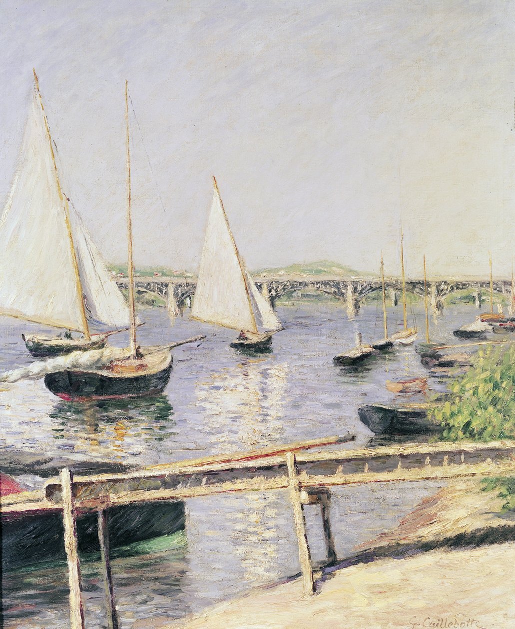 Żaglówki w Argenteuil, ok. 1888 r. autorstwa Gustave Caillebotte
