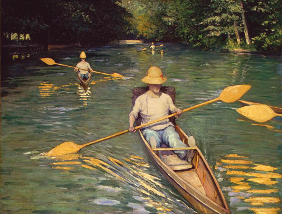 Skiffy na Yerres autorstwa Gustave Caillebotte