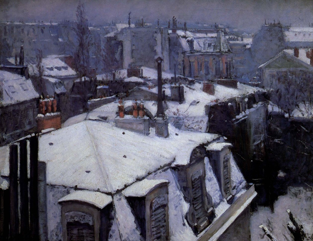 Dachy pod śniegiem autorstwa Gustave Caillebotte