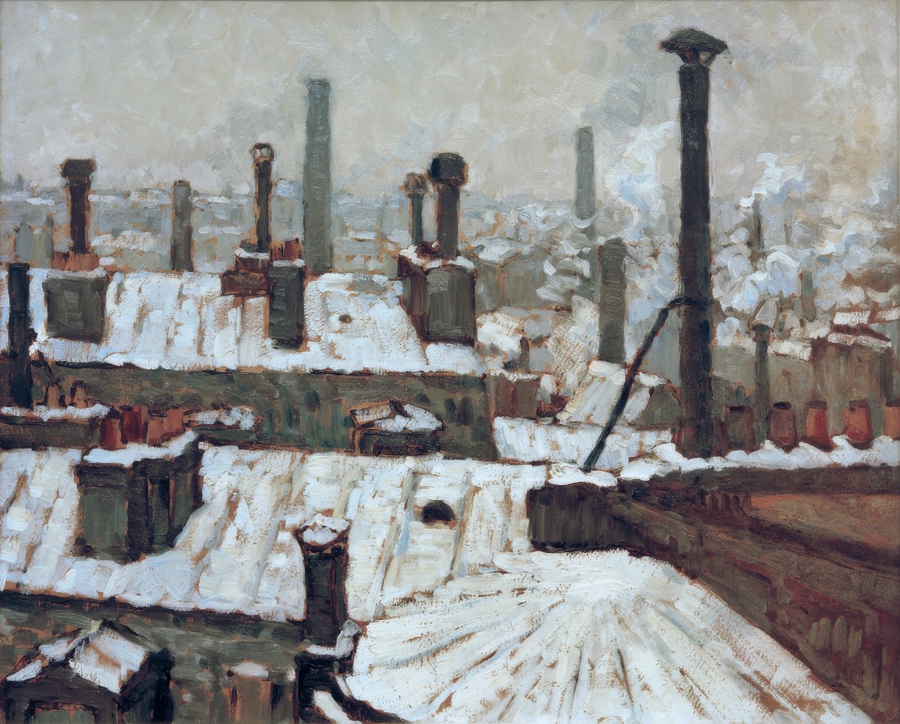 Dachy pokryte śniegiem autorstwa Gustave Caillebotte