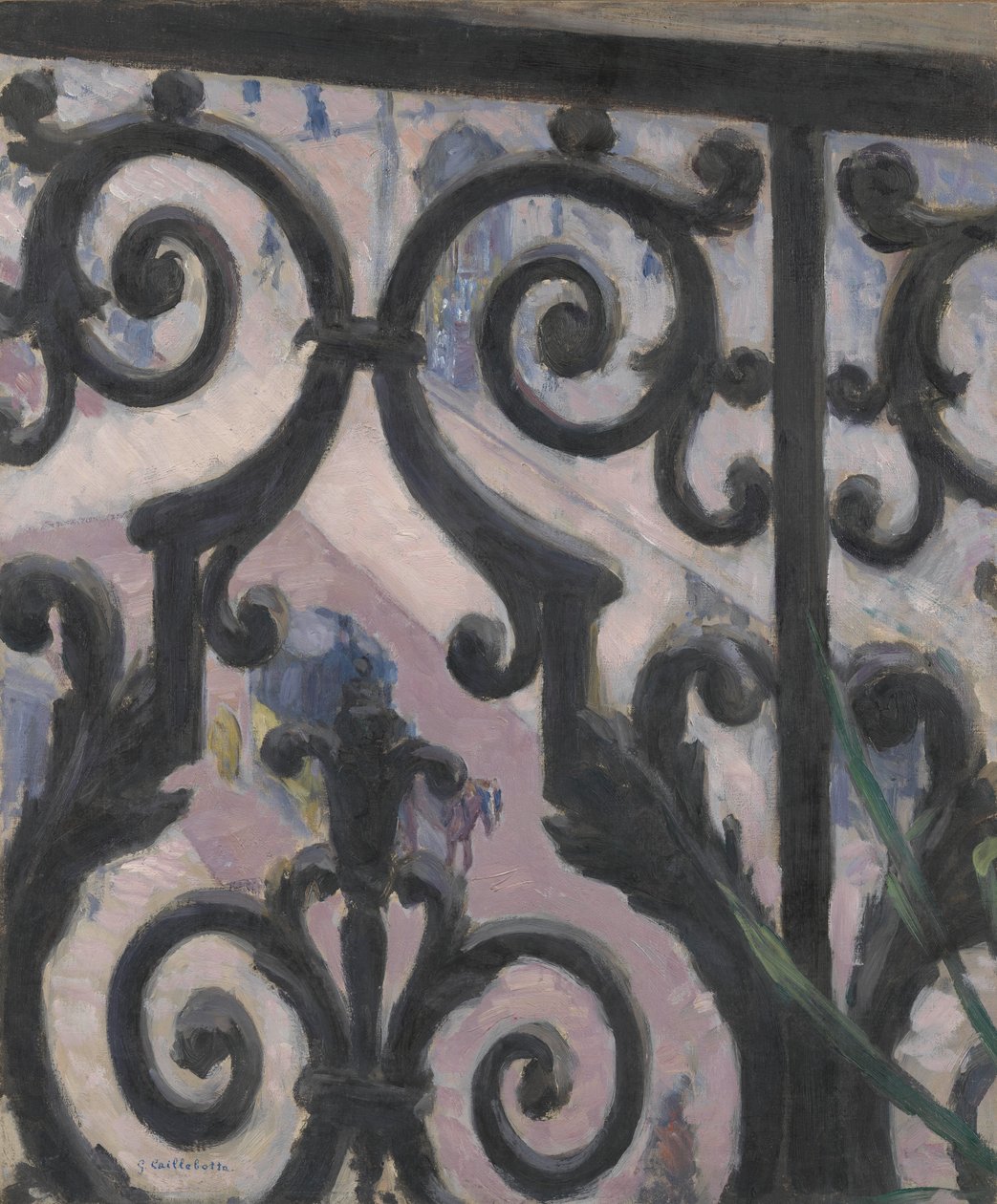 Widok widziany przez balkon autorstwa Gustave Caillebotte