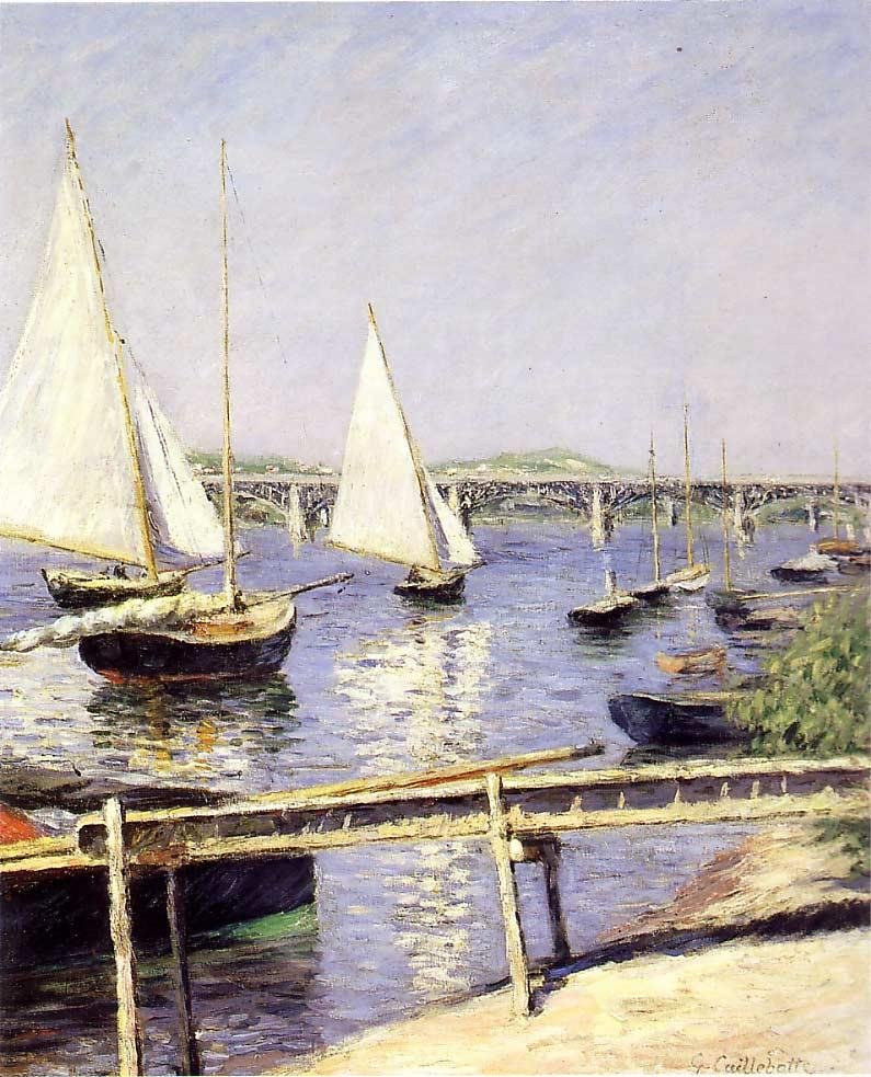 Żaglówki w Argenteuil autorstwa Gustave Caillebotte