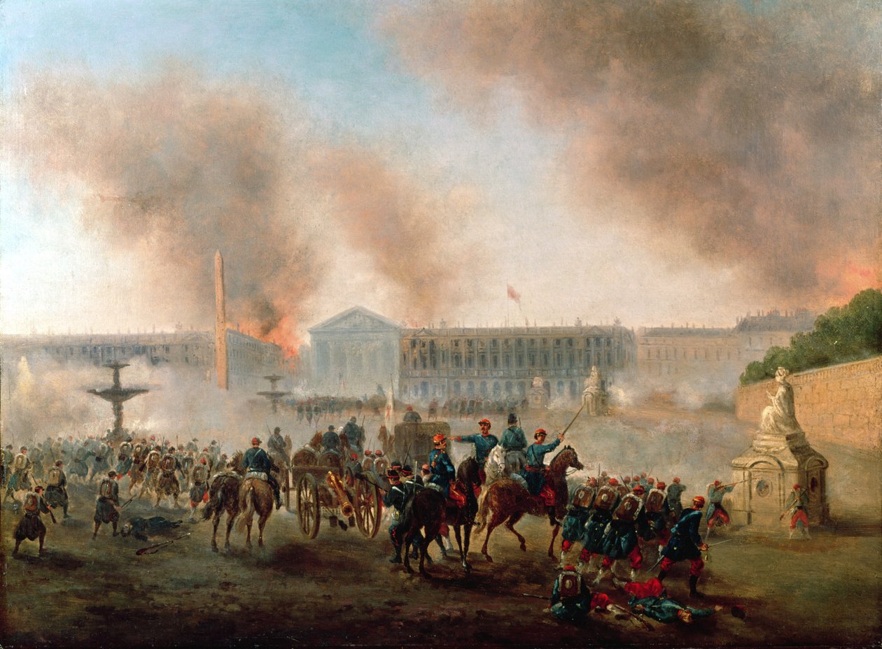 Bitwa na Place de la Concorde, 1871 autorstwa Gustave Clarence Rodolphe Boulanger