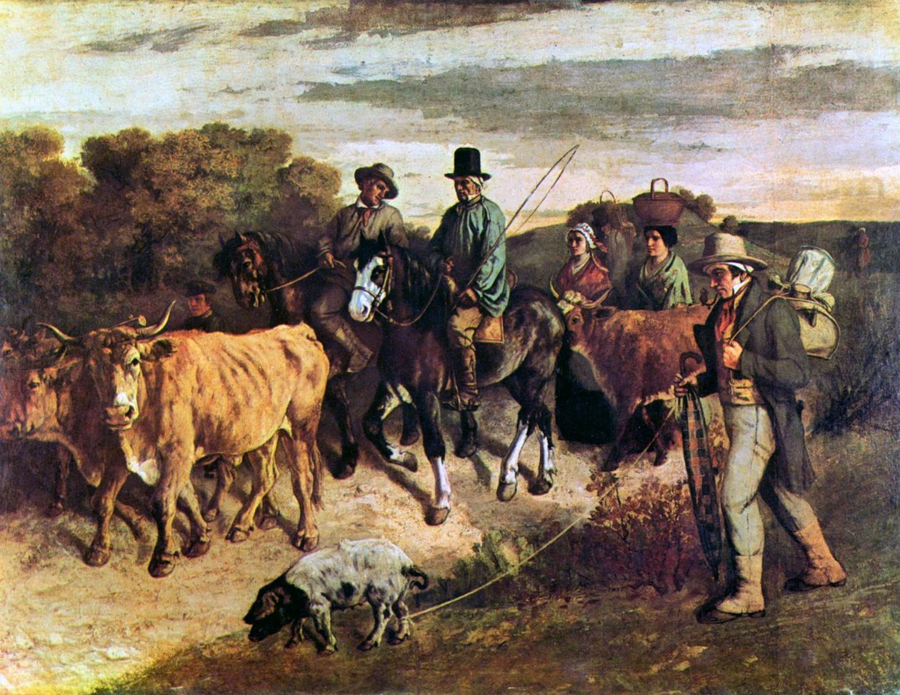 Rolnicy Flagey powracający z targu autorstwa Gustave Courbet