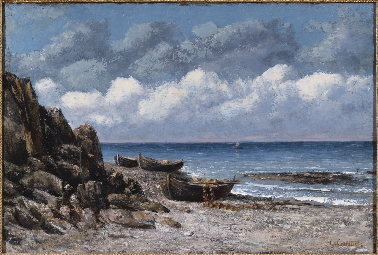 Łodzie w St. Aubain autorstwa Gustave Courbet