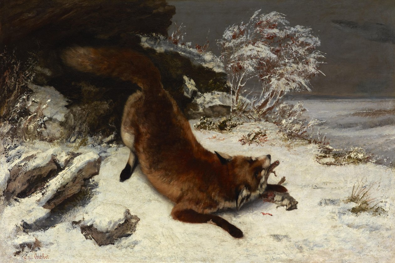 Lis w śniegu autorstwa Gustave Courbet