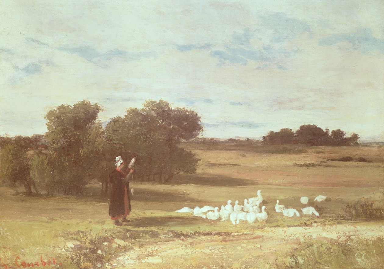 Dziewczyna z gęsiami autorstwa Gustave Courbet