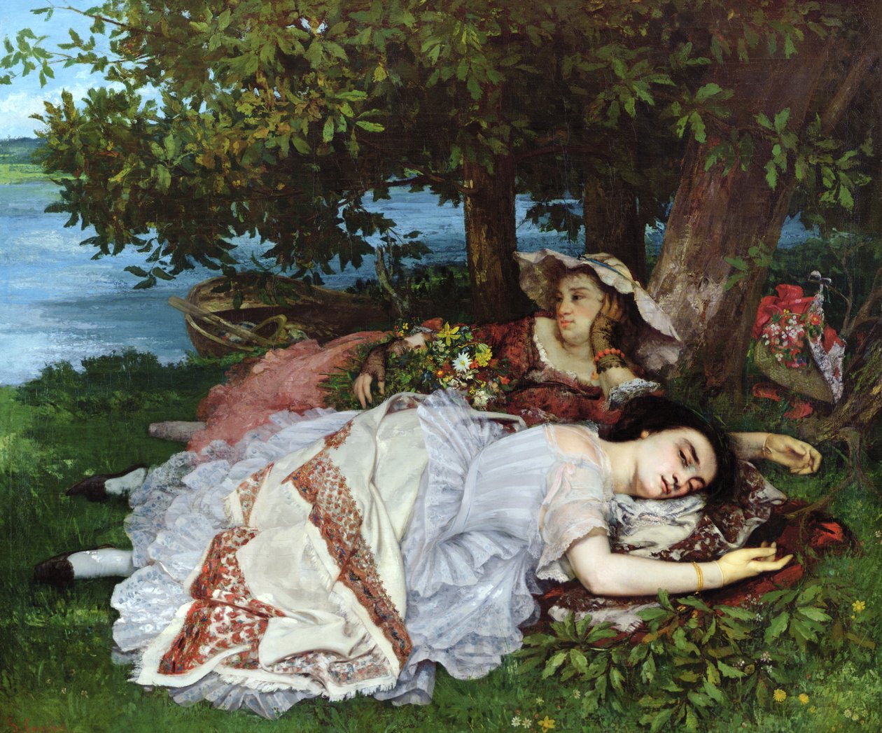Dziewczyny nad brzegiem Sekwany, 1856-57 autorstwa Gustave Courbet