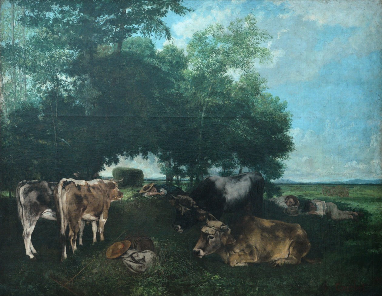 Sjesta w sezonie siennym autorstwa Gustave Courbet