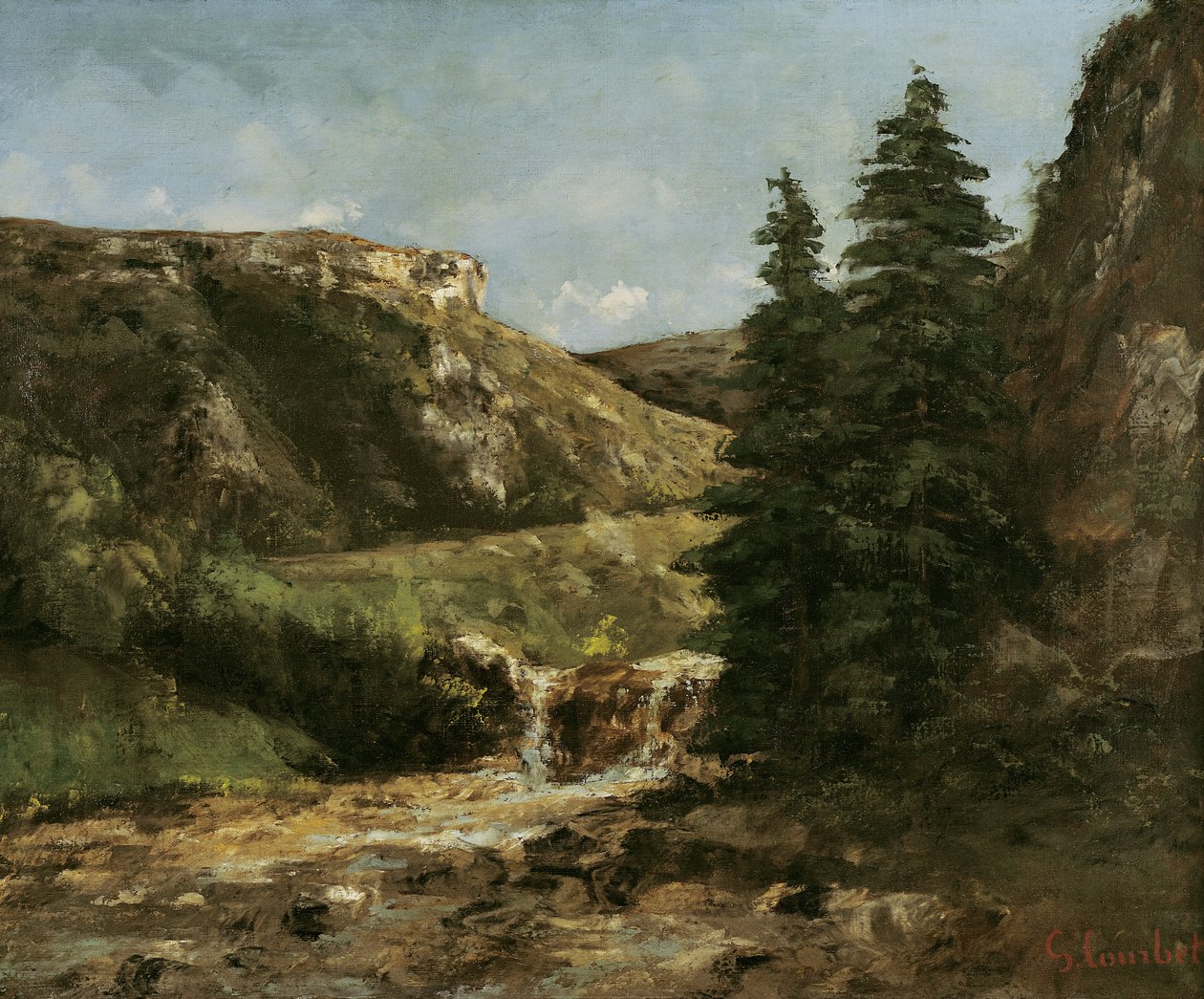 Krajobraz w pobliżu Ornans, ok.1858 autorstwa Gustave Courbet