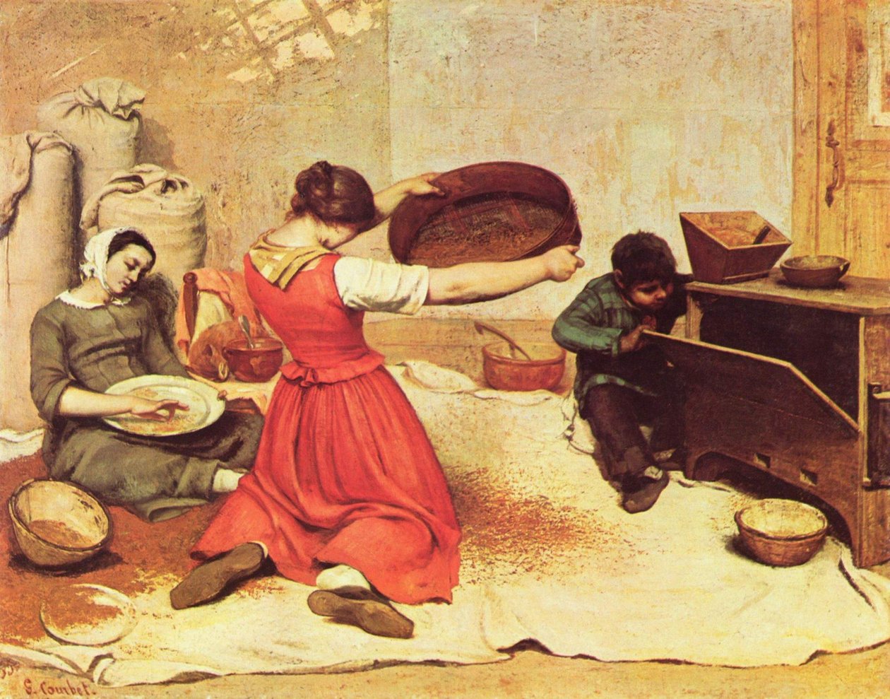 Przesiewacze pszenicy autorstwa Gustave Courbet