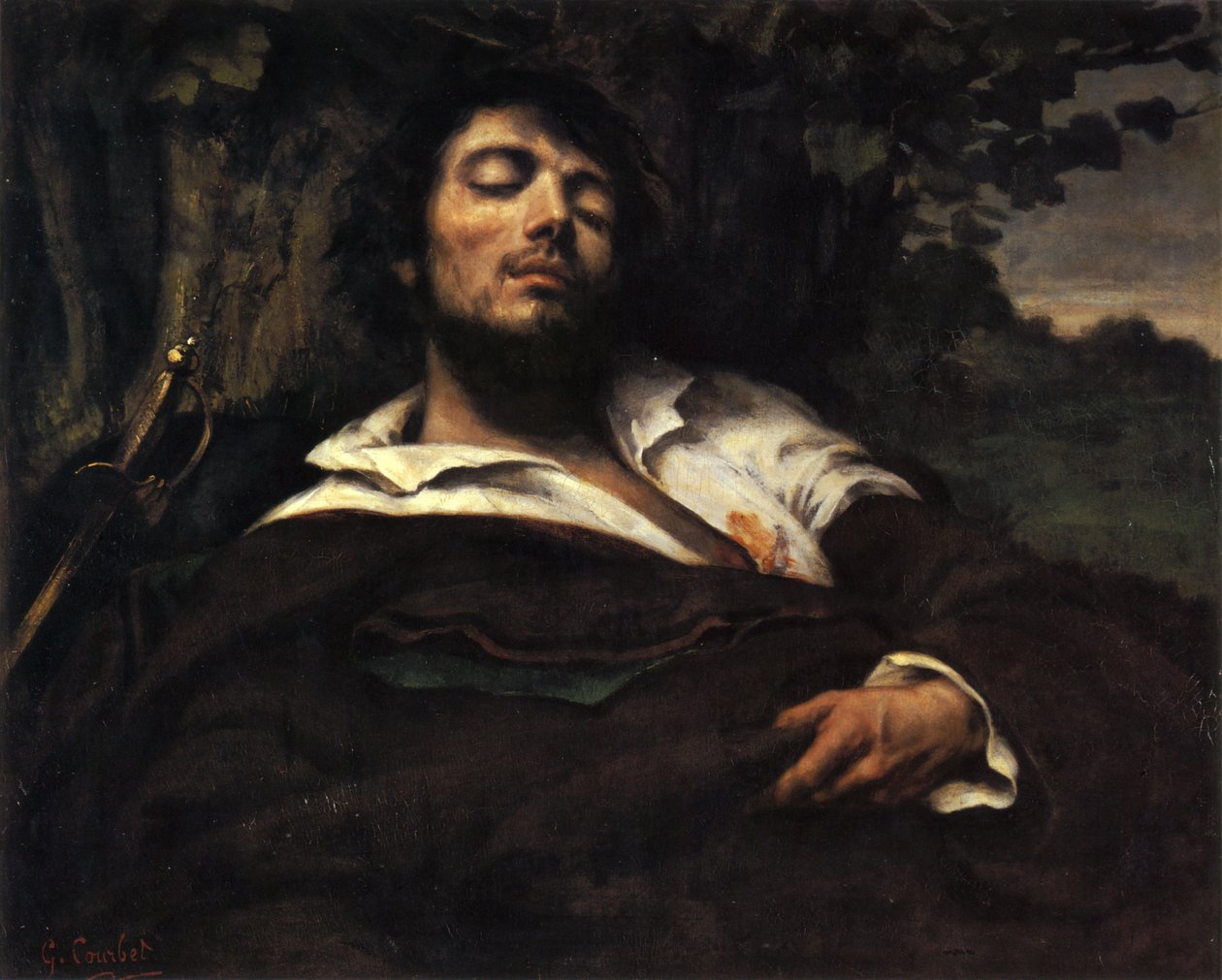 Ranny mężczyzna autorstwa Gustave Courbet