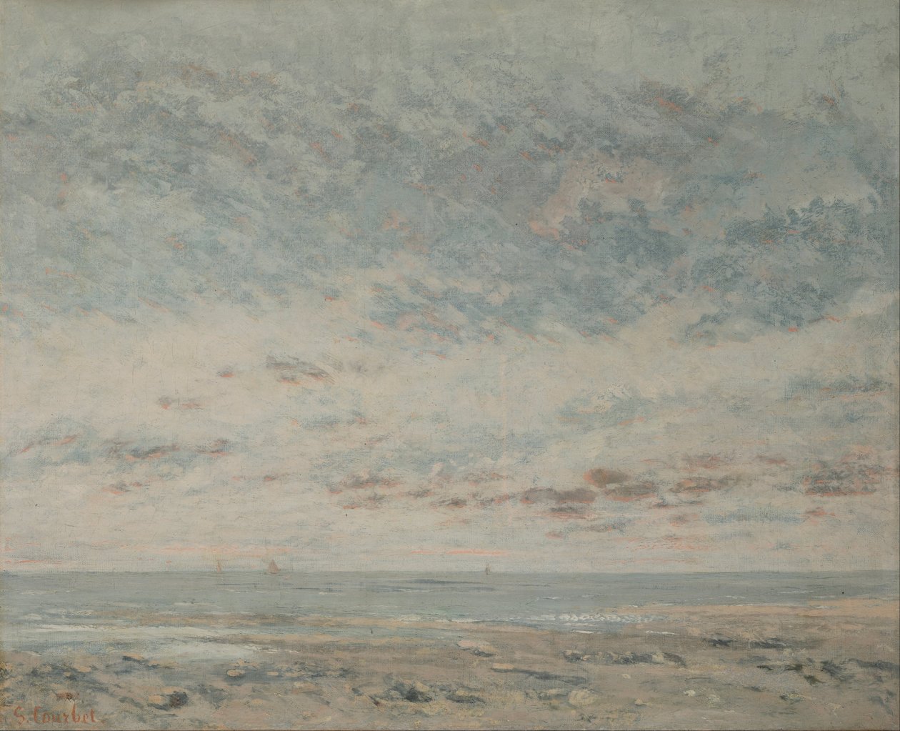 Odpływ w Trouville autorstwa Gustave Courbet