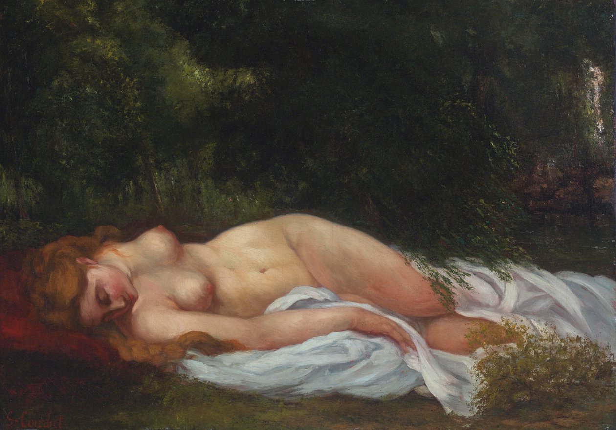 Leżąc nago autorstwa Gustave Courbet