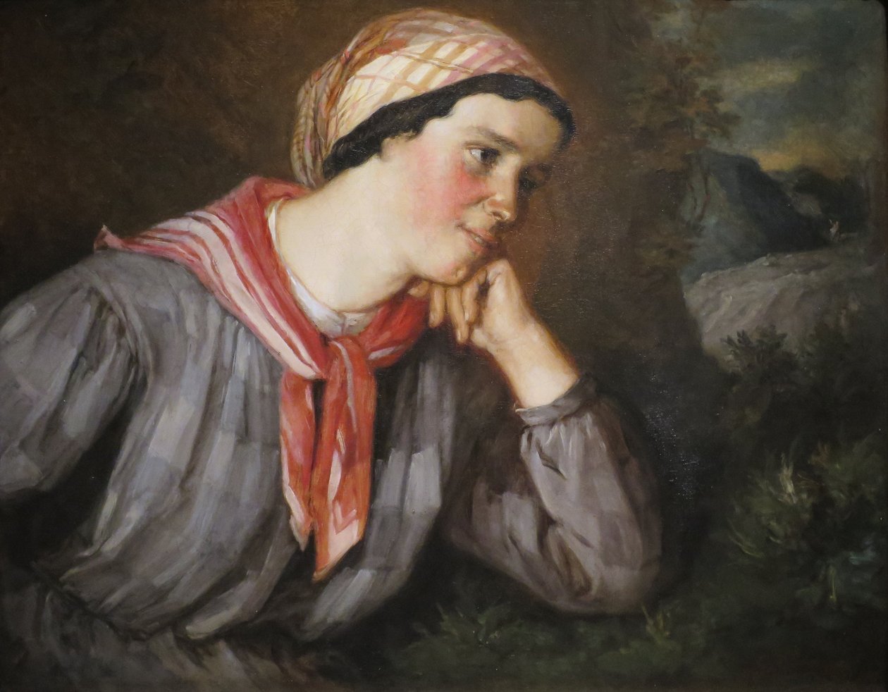 Wieśniaczka z szalikiem autorstwa Gustave Courbet
