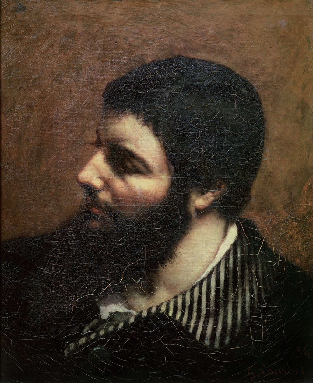 Autoportret z kołnierzem w paski autorstwa Gustave Courbet