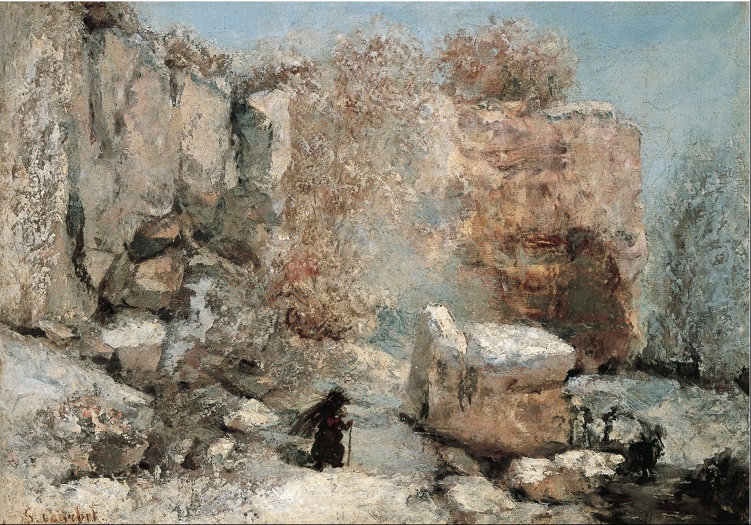 Efekt śniegu w kamieniołomie autorstwa Gustave Courbet