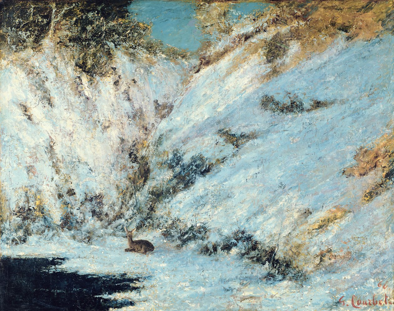 Śnieżny krajobraz, 1866 autorstwa Gustave Courbet