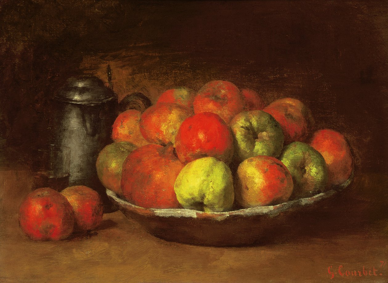 Martwa natura z jabłkami i granatem, 1871-72 autorstwa Gustave Courbet
