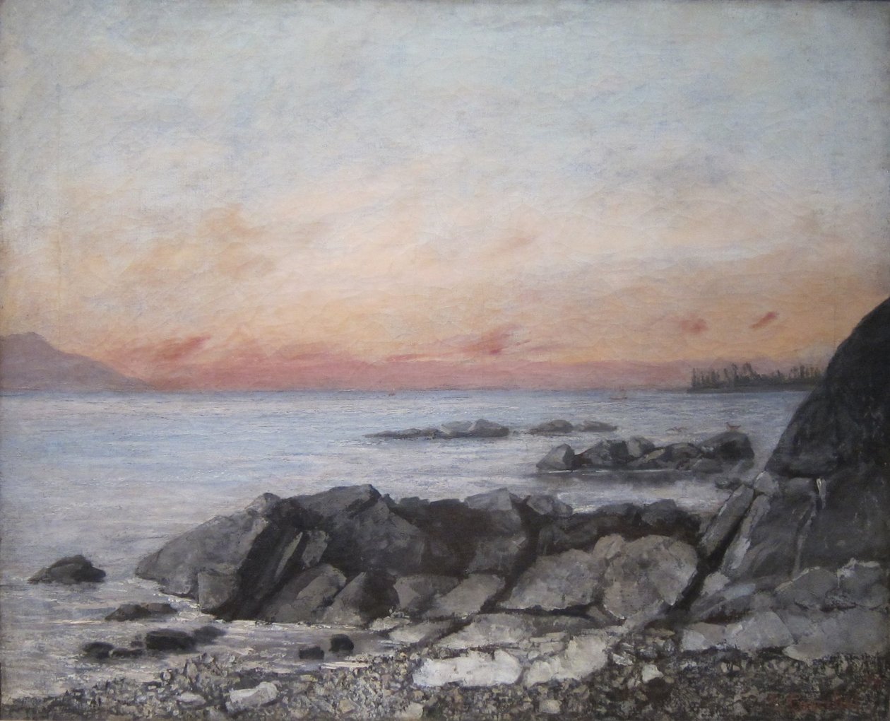 Zachód słońca, Vevey, Szwajcaria autorstwa Gustave Courbet
