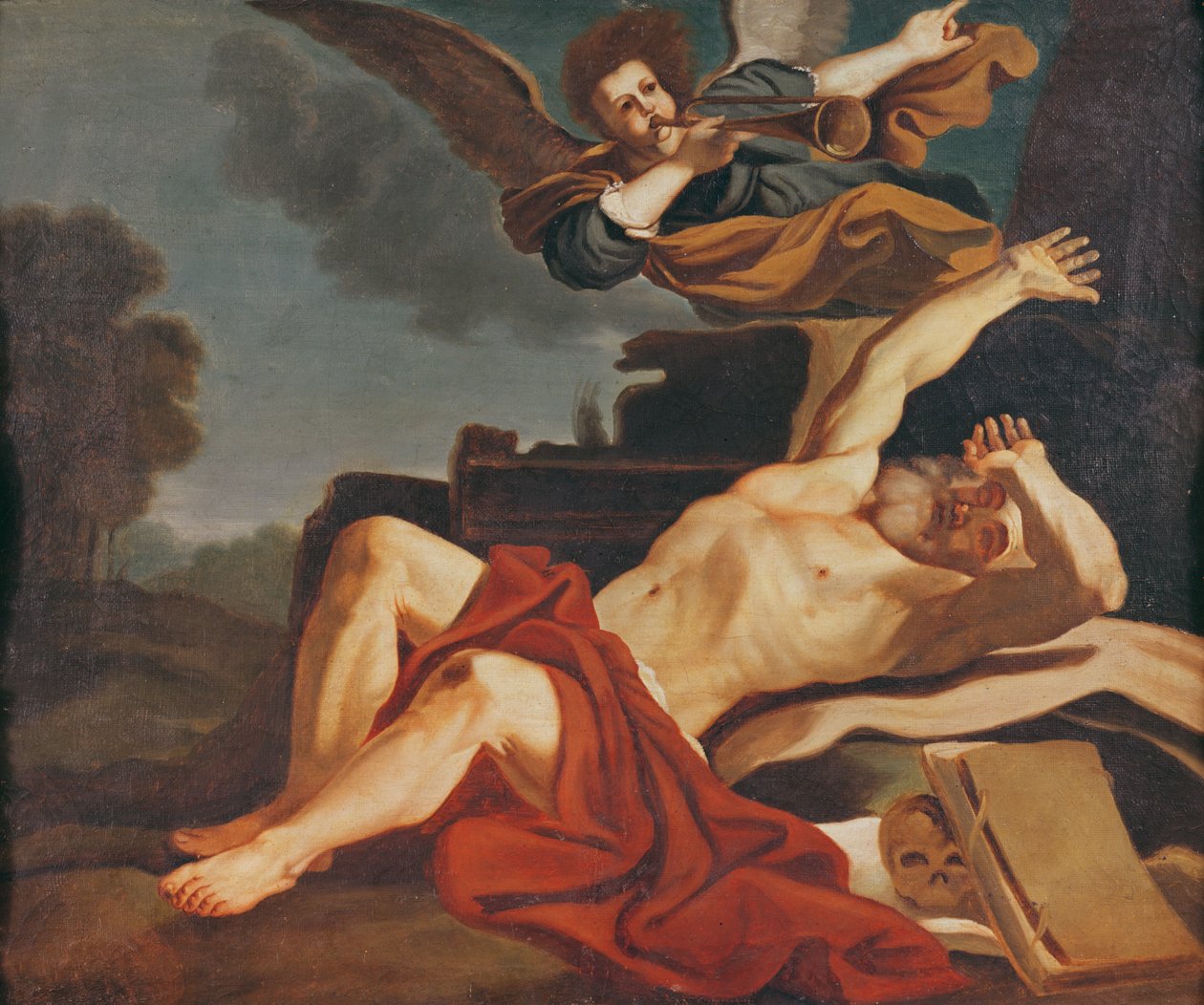 Przebudzenie św. Hieronima, kopia według dzieła Giovanniego Francesco Barbieri (1591-1666), 1841 autorstwa Gustave Courbet