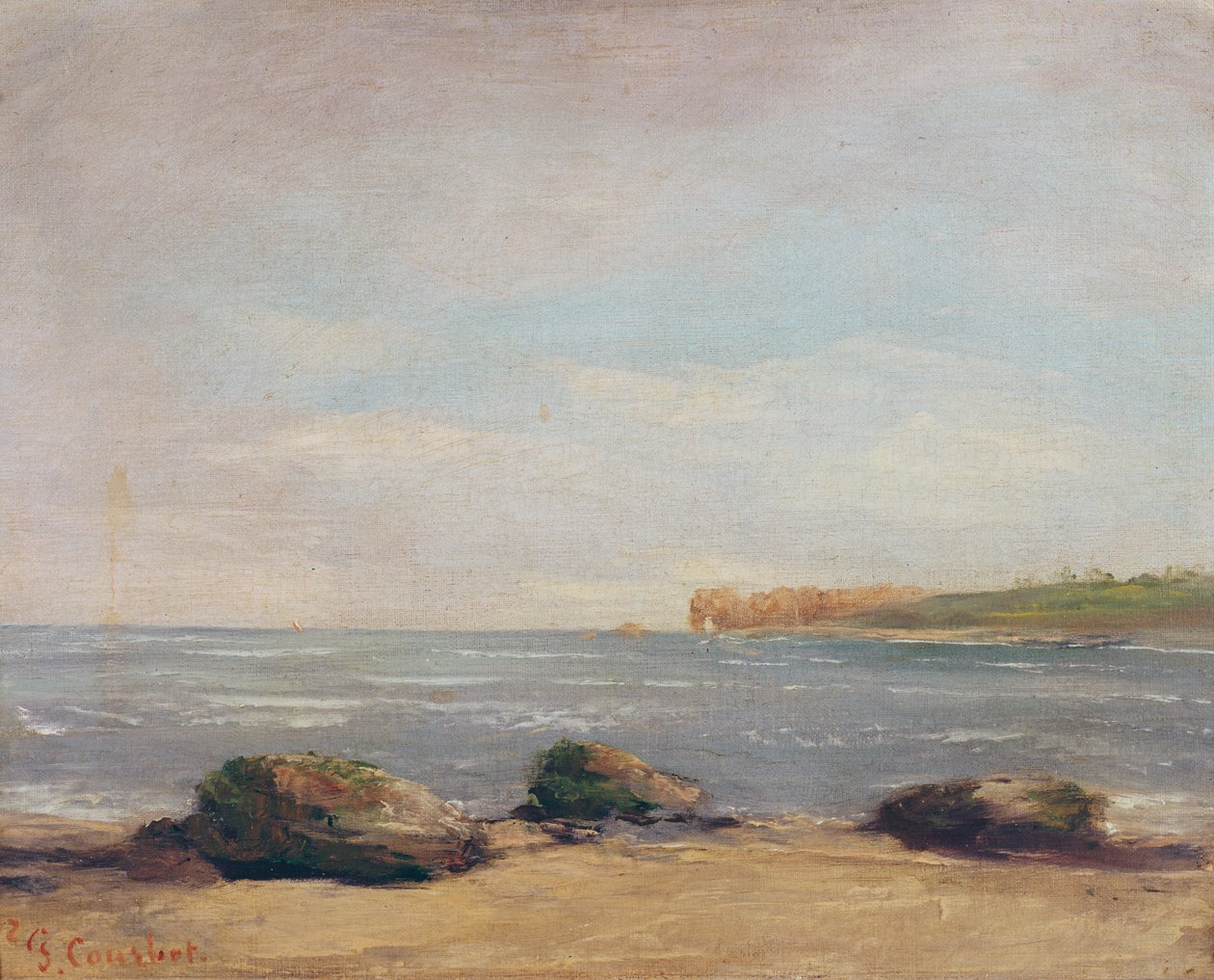 Plaża w Etretat, 1872 autorstwa Gustave Courbet