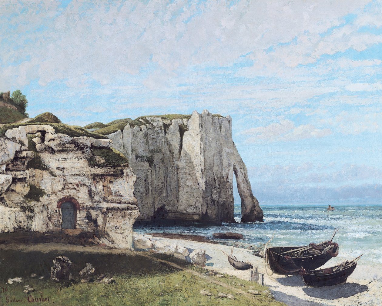 Klify w Etretat po burzy, 1870 autorstwa Gustave Courbet