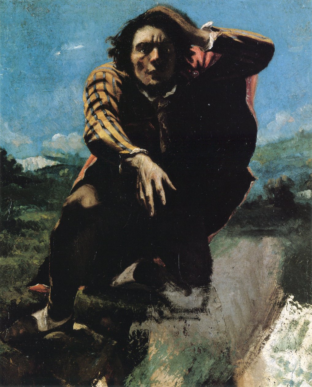 Człowiek oszalały ze strachu autorstwa Gustave Courbet