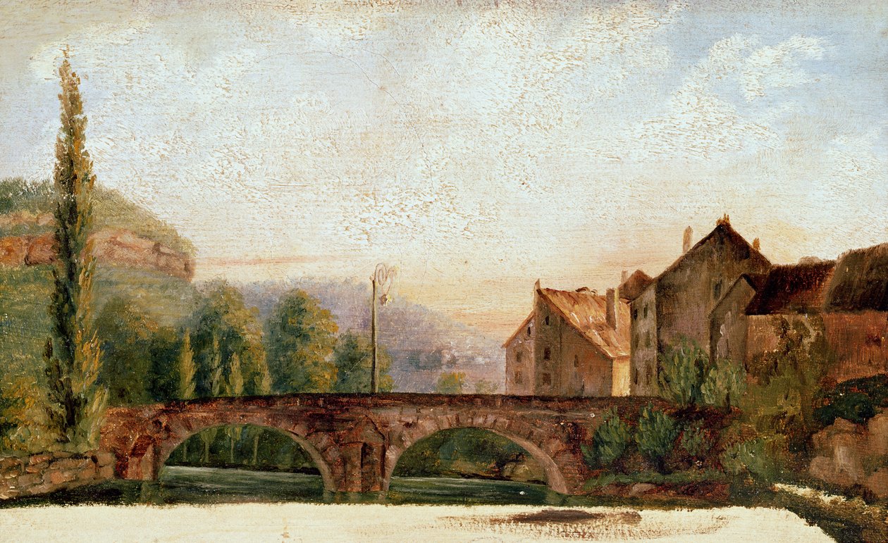 Pont de Nahin w Ornans, c.1837 autorstwa Gustave Courbet