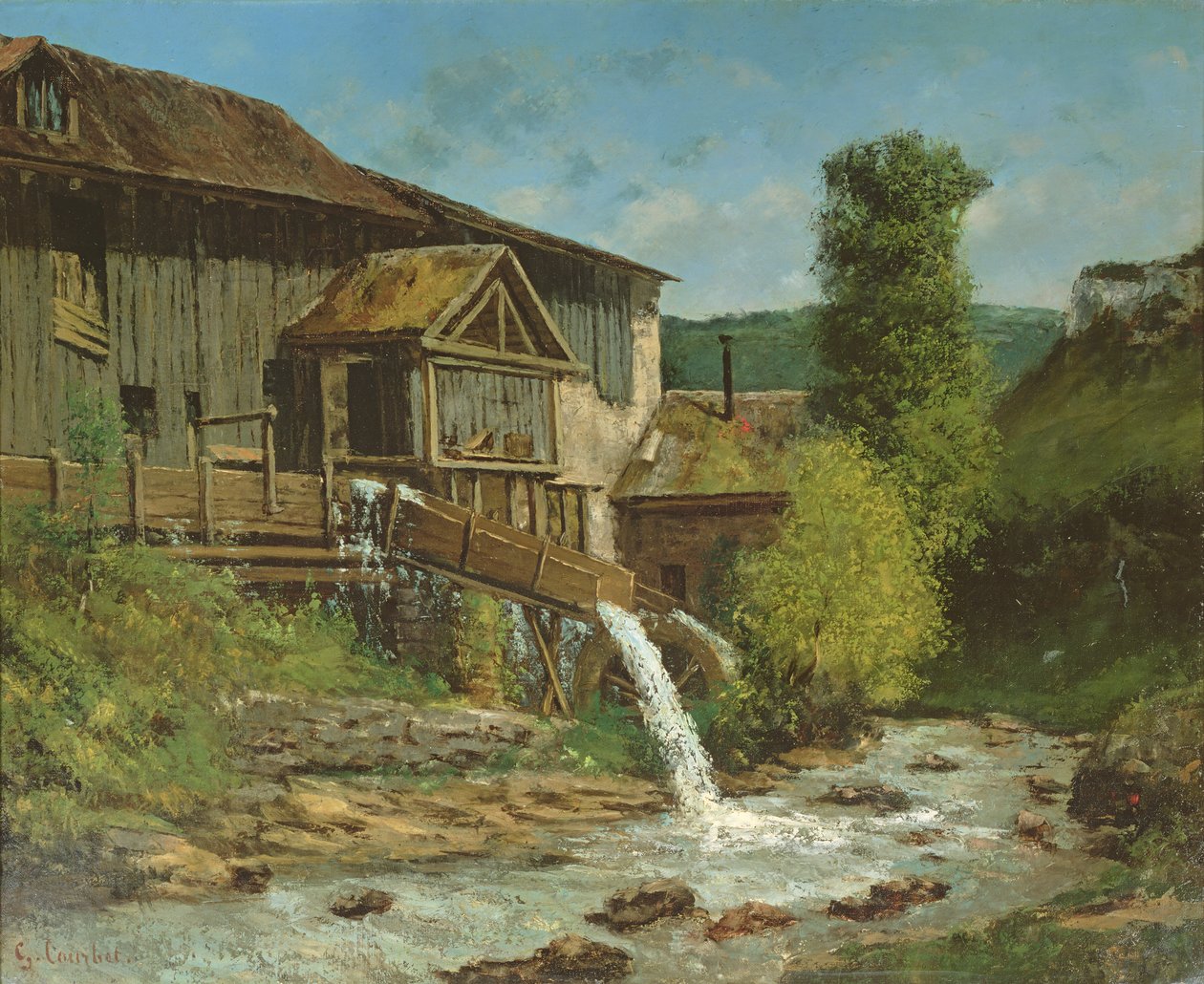 Tartak na rzece Gauffre autorstwa Gustave Courbet
