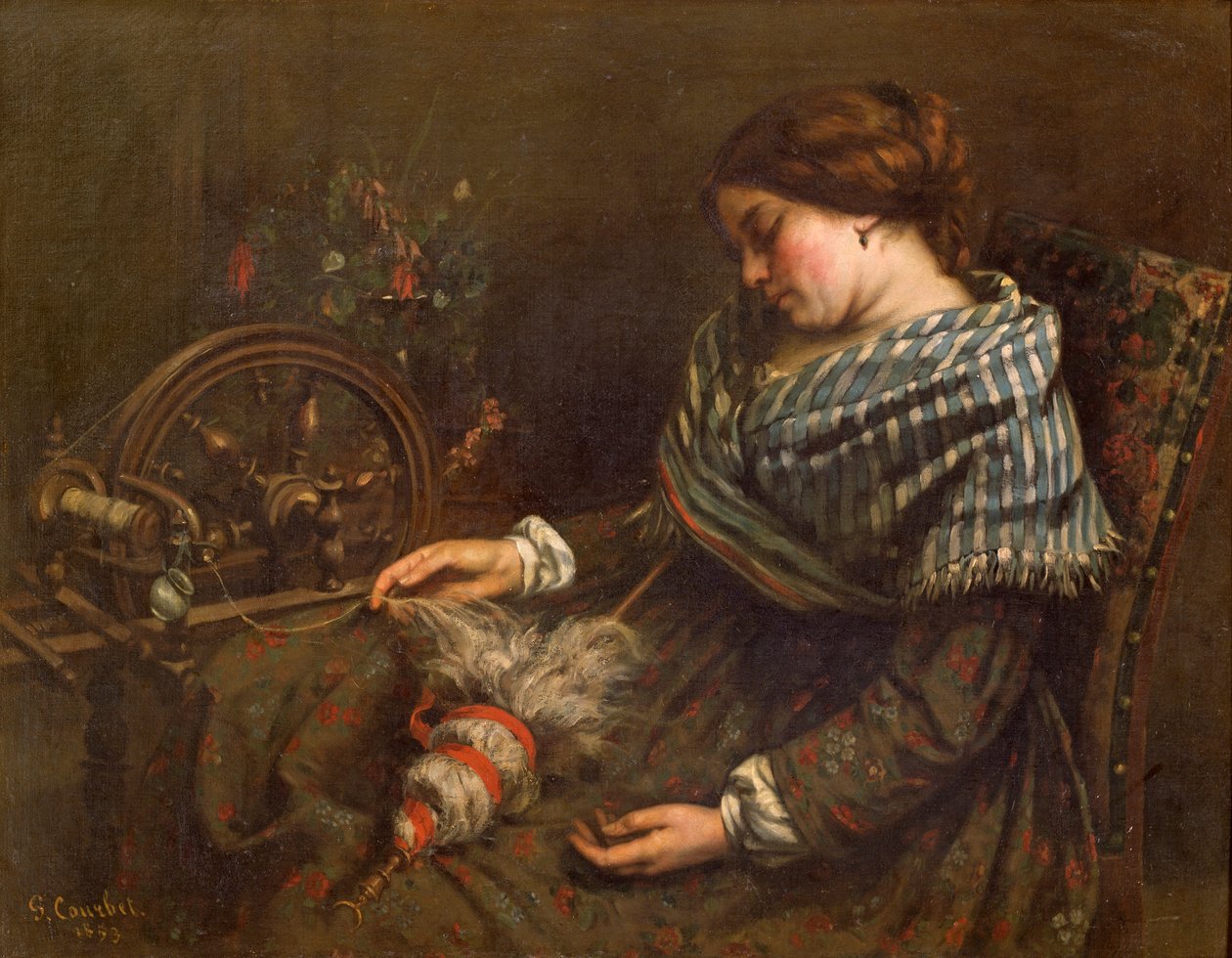 Śpiąca hafciarka, 1853 autorstwa Gustave Courbet