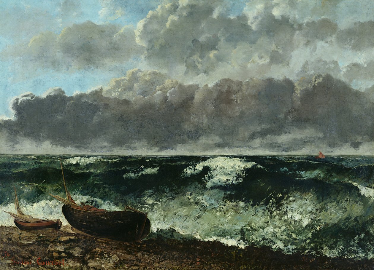 Burzowe morze lub fala, 1870 autorstwa Gustave Courbet