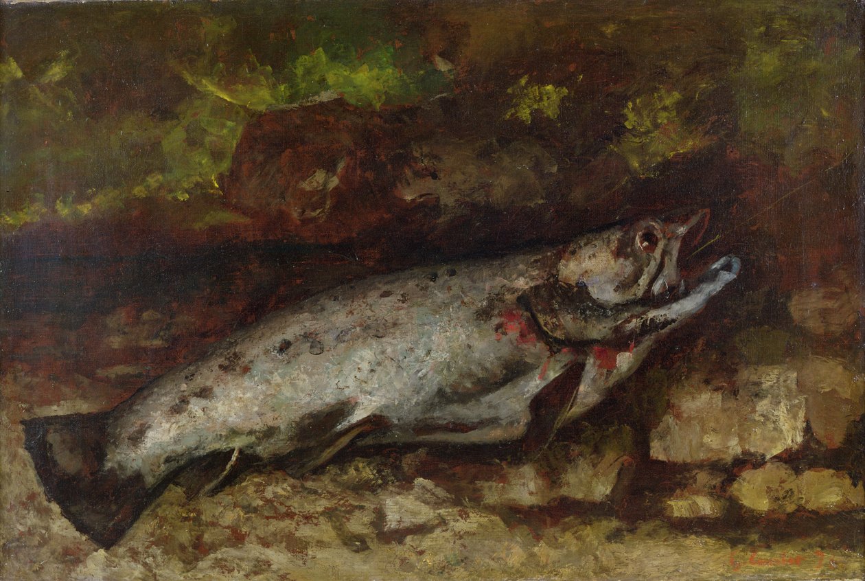 Pstrąg, 1873 autorstwa Gustave Courbet